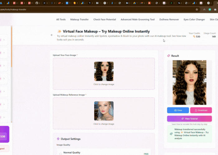 Generate Tutorial Makeup demonstration